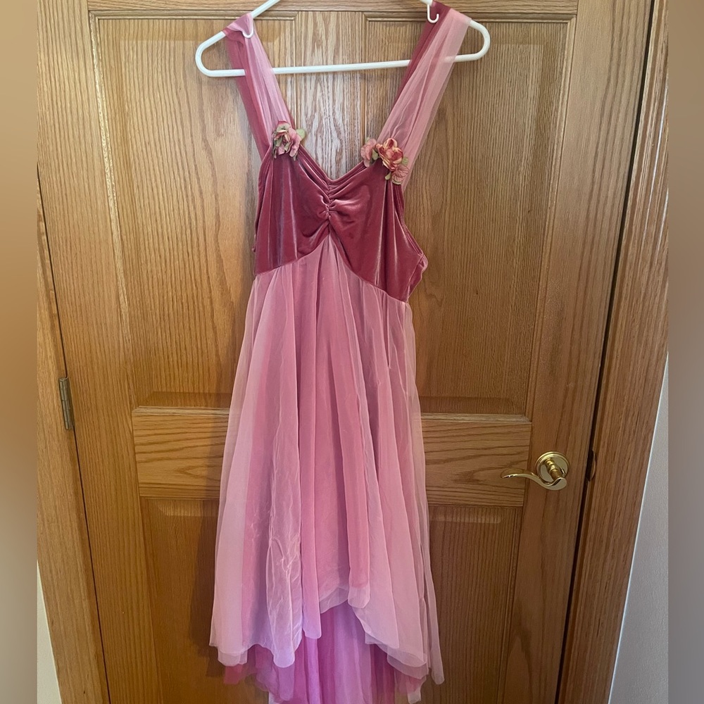 Pink and Burgundy Sleeveless Dress costume